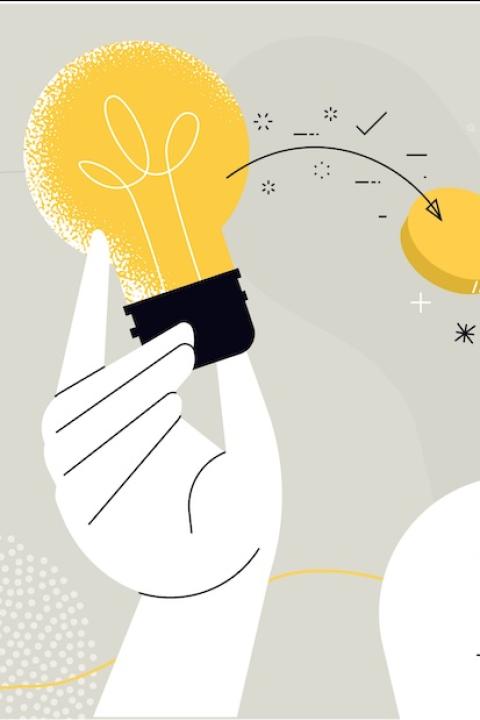 graphic of hands holding a light bulb and coins — linking executive pay to climate goals